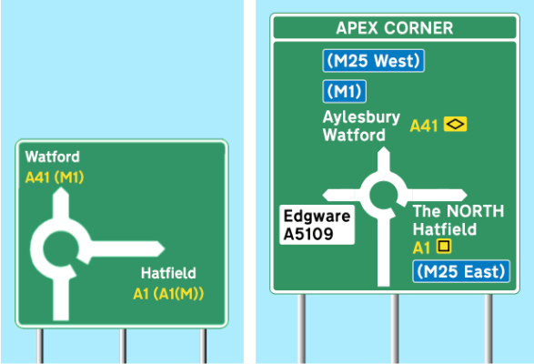 Screenshot of two signs side by side